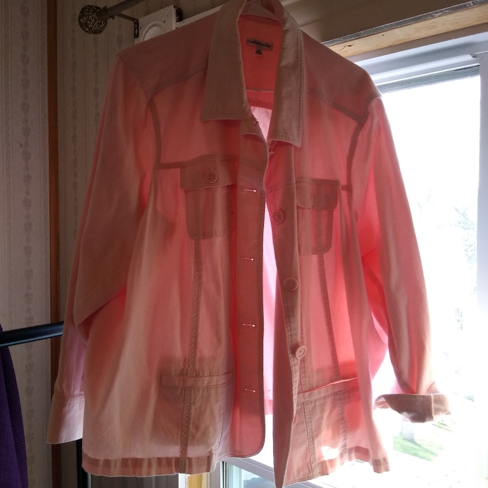 Soft pink denim jacket